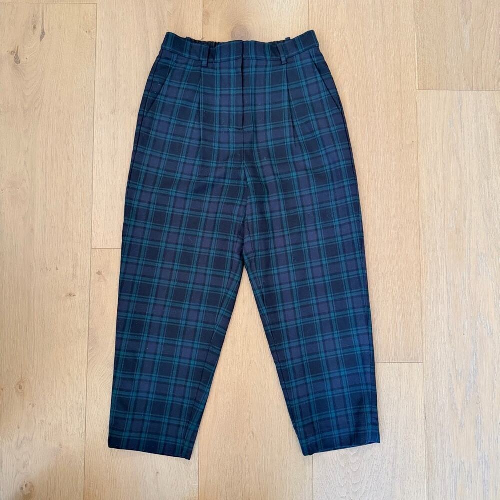 J.Crew Women’s Black Watch Plaid Wool Blend Cropped Pants - P6